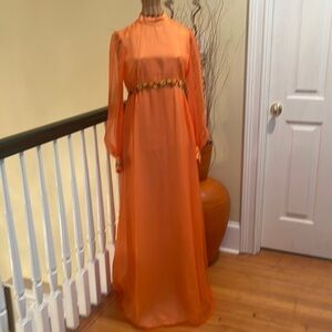 Vintage handmade orange dress